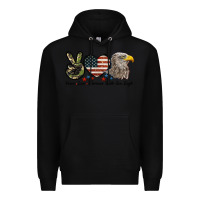 Black Peace Love American White Sea Eagle Premium Hoodie - LillyAllenDesigns