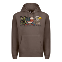 Coffee Peace Love American White Sea Eagle Premium Hoodie - LillyAllenDesigns