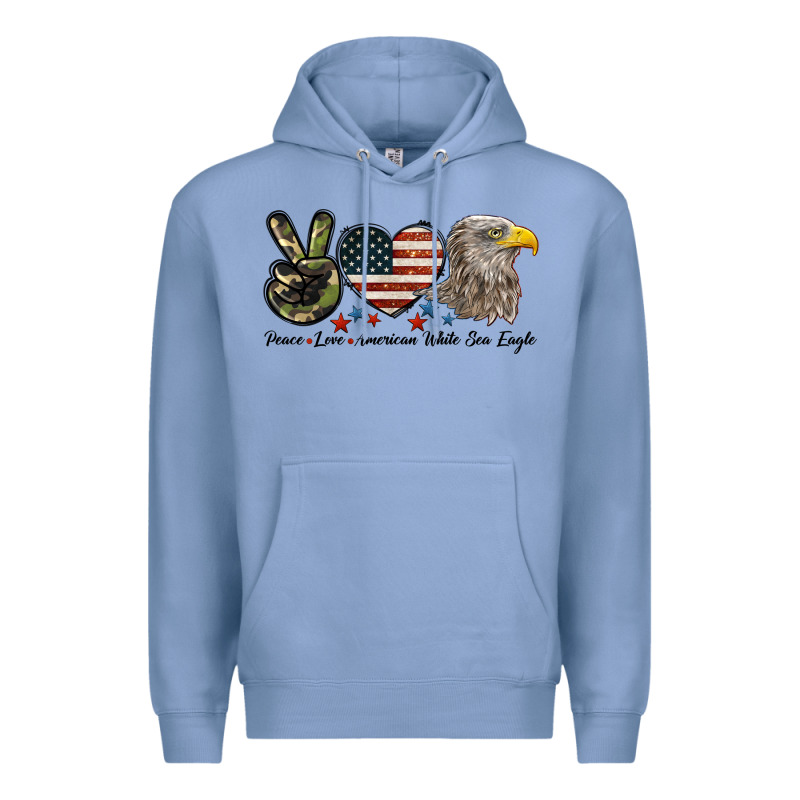 Peace Love American White Sea Eagle Premium Hoodie by LillyAllenDesigns | Teevron