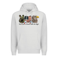 Dove Grey Peace Love American White Sea Eagle Premium Hoodie - LillyAllenDesigns