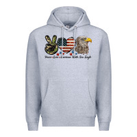 Heather Grey Peace Love American White Sea Eagle Premium Hoodie - LillyAllenDesigns