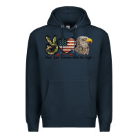 Navy Peace Love American White Sea Eagle Premium Hoodie - LillyAllenDesigns