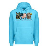 Ocean Blue Peace Love American White Sea Eagle Premium Hoodie - LillyAllenDesigns