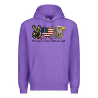 Purple Peace Love American White Sea Eagle Premium Hoodie - LillyAllenDesigns