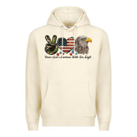Sandshell Peace Love American White Sea Eagle Premium Hoodie - LillyAllenDesigns