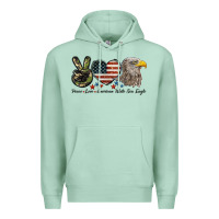 Seafoam Peace Love American White Sea Eagle Premium Hoodie - LillyAllenDesigns