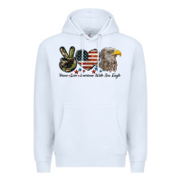 White Peace Love American White Sea Eagle Premium Hoodie - LillyAllenDesigns