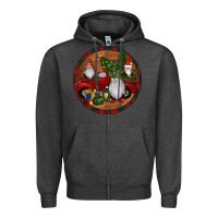 Charcoal Heather Gnome Truck Christmas Zipper Hoodie - RanaPortraitStore