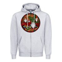 Heather Grey Gnome Truck Christmas Zipper Hoodie - RanaPortraitStore
