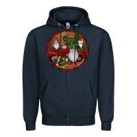 Navy Gnome Truck Christmas Zipper Hoodie - RanaPortraitStore
