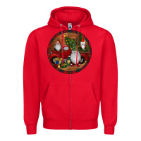 Red Gnome Truck Christmas Zipper Hoodie - RanaPortraitStore
