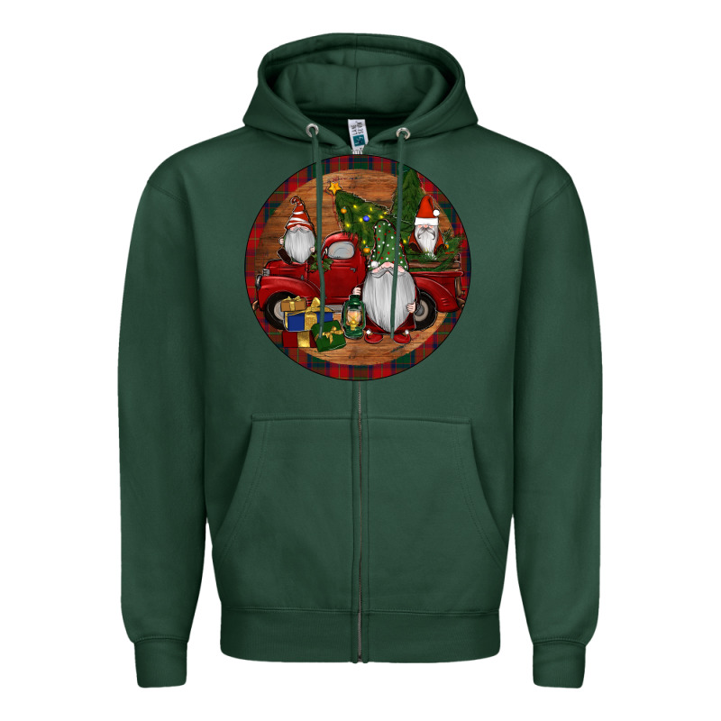 Gnome Truck Christmas Zipper Hoodie by RanaPortraitStore | Teevron