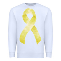 White sarcoma or bone cancer ribbon Premium Sweatshirt - FaDigitalArtStudio
