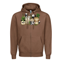 Chestnut panda coffee cups Zipper Hoodie - texasbilliewilder