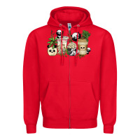 Red panda coffee cups Zipper Hoodie - texasbilliewilder