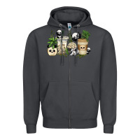Smoke panda coffee cups Zipper Hoodie - texasbilliewilder