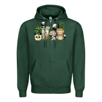 Sports Green panda coffee cups Zipper Hoodie - texasbilliewilder