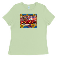 Matcha 4th of july truck cow mousepad Ladies Tee - BarkalooDesign