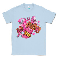 Dusty Blue Breast Cancer afro girl sneakers Classic Tee - RanaPortraitStore