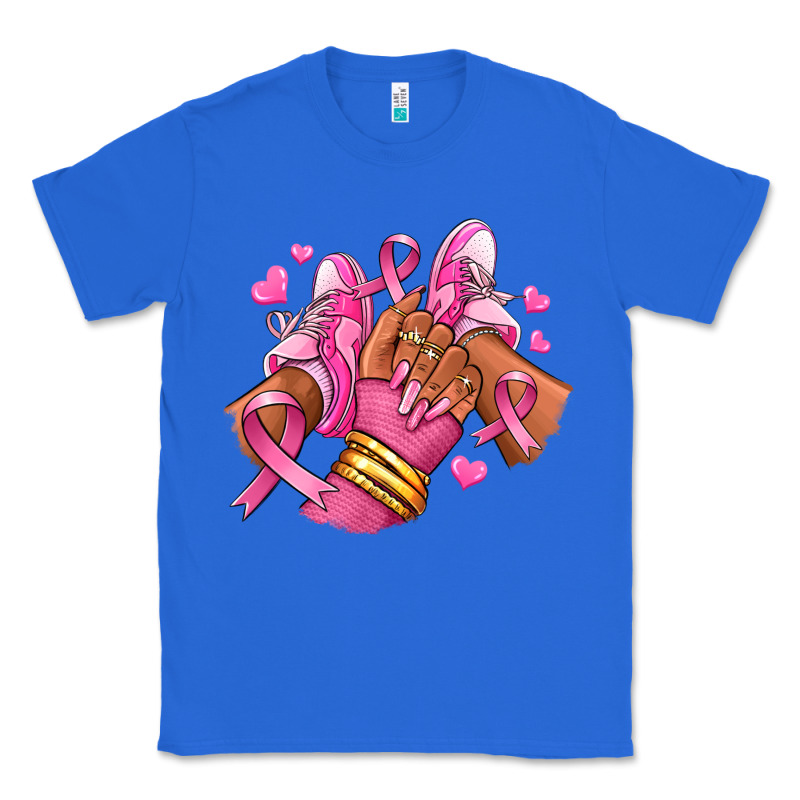 Breast Cancer Afro Girl Sneakers Classic Tee by RanaPortraitStore | Teevron