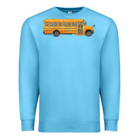 Ocean Blue school bus Premium Sweatshirt - FaDigitalArtStudio