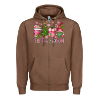 Pink Christmas 'tis The Season Gnome Zipper Hoodie | Teevron