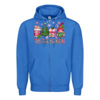 True Royal pink christmas 'tis the season gnome Zipper Hoodie - Zillion Design Studio