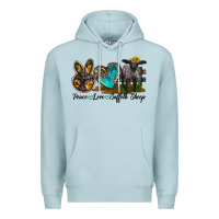 Blue Mist Peace Love Suffolk Sheep Premium Hoodie - LillyAllenDesigns