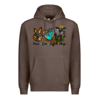 Coffee Peace Love Suffolk Sheep Premium Hoodie - LillyAllenDesigns