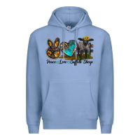 Colony Blue Peace Love Suffolk Sheep Premium Hoodie - LillyAllenDesigns