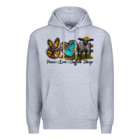 Heather Grey Peace Love Suffolk Sheep Premium Hoodie - LillyAllenDesigns