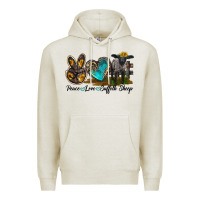 Oatmeal Heather Peace Love Suffolk Sheep Premium Hoodie - LillyAllenDesigns