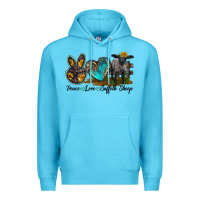 Ocean Blue Peace Love Suffolk Sheep Premium Hoodie - LillyAllenDesigns