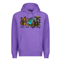 Purple Peace Love Suffolk Sheep Premium Hoodie - LillyAllenDesigns