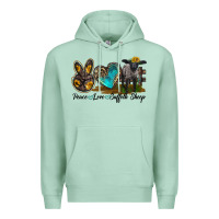 Seafoam Peace Love Suffolk Sheep Premium Hoodie - LillyAllenDesigns