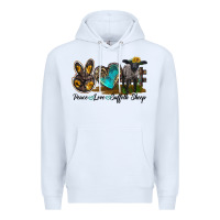 White Peace Love Suffolk Sheep Premium Hoodie - LillyAllenDesigns