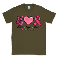 Army Green Peace Love Cure Cancer Classic Tee - RanaPortraitStore