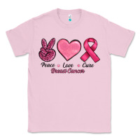 Bubblegum Pink Peace Love Cure Cancer Classic Tee - RanaPortraitStore