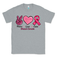 Heather Grey Peace Love Cure Cancer Classic Tee - RanaPortraitStore