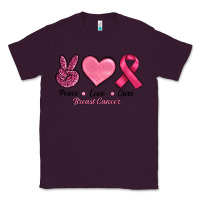 Plum Peace Love Cure Cancer Classic Tee - RanaPortraitStore