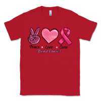 Red Peace Love Cure Cancer Classic Tee - RanaPortraitStore
