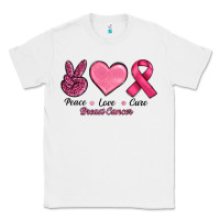 White Peace Love Cure Cancer Classic Tee - RanaPortraitStore