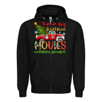 Black this is my christmas movies watching blanket Zipper Hoodie - Zillion Design Studio