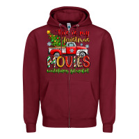 Burgundy this is my christmas movies watching blanket Zipper Hoodie - Zillion Design Studio