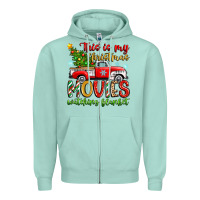 Seafoam this is my christmas movies watching blanket Zipper Hoodie - Zillion Design Studio