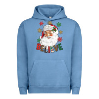 Pigment Pebble Blue Believe Christmas Urban Hoodie - NancyCooperArtShop