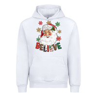 White Believe Christmas Urban Hoodie - NancyCooperArtShop