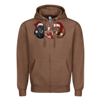 Chestnut Christmas Cows Zipper Hoodie - RanaPortraitStore