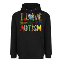 Black i love someone with autism Heavyweight Hoodie - Zillion Design Studio