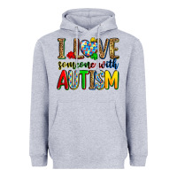 Heather Grey i love someone with autism Heavyweight Hoodie - Zillion Design Studio